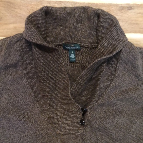 Ralph Lauren Brown Cotton Cowl Neck Sweater Small - Picture 2 of 11